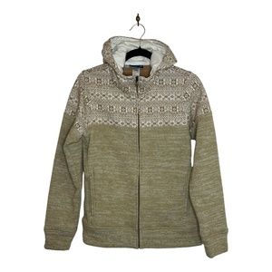 Patagonia Better Sweater Fleece Hoodie Women's Size Light Brown Nordic Fair Isle